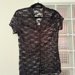 Tribal Black Lace Blouse